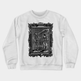 Anatomical figures on a cliff by the sea, their heads illuminated by light - B. Probst Crewneck Sweatshirt